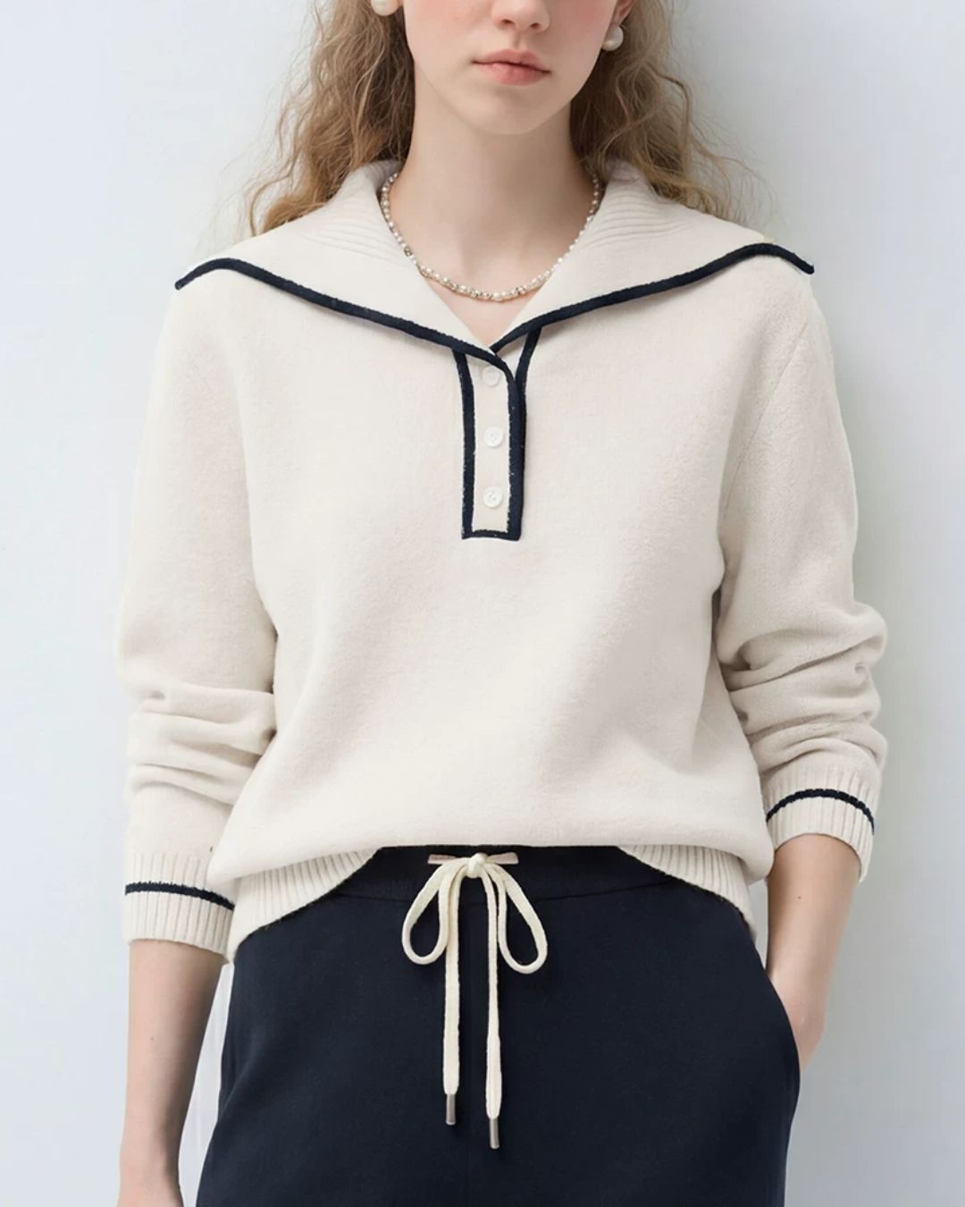 Contrast Color Boucle Knit　KN101