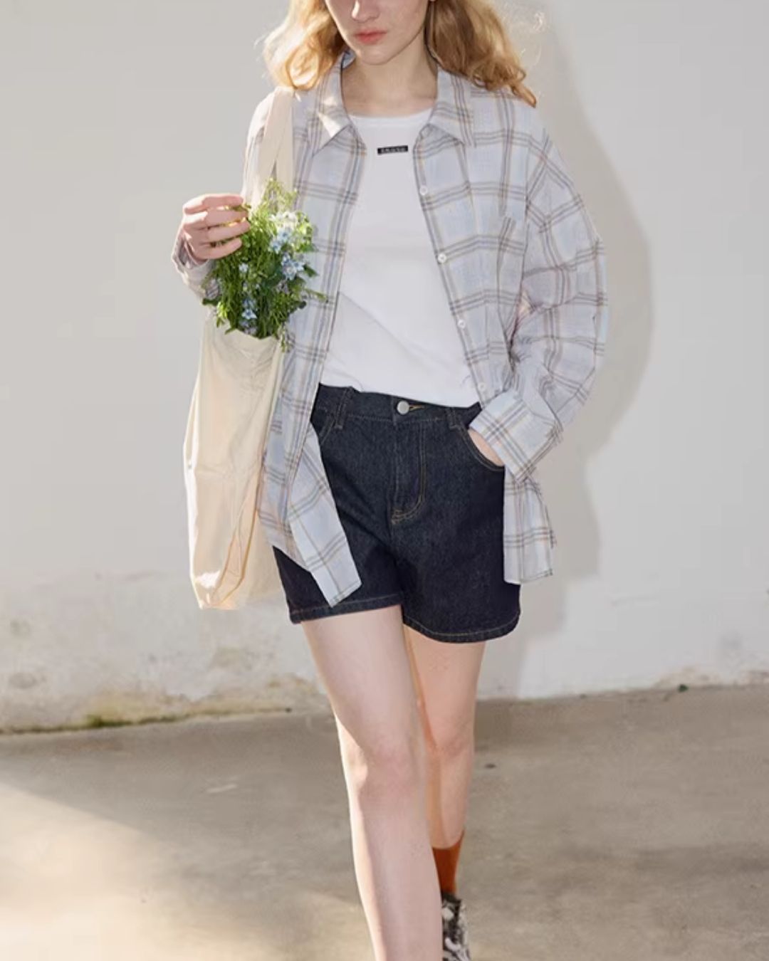 One-point Label Basic T-shirt　ST007