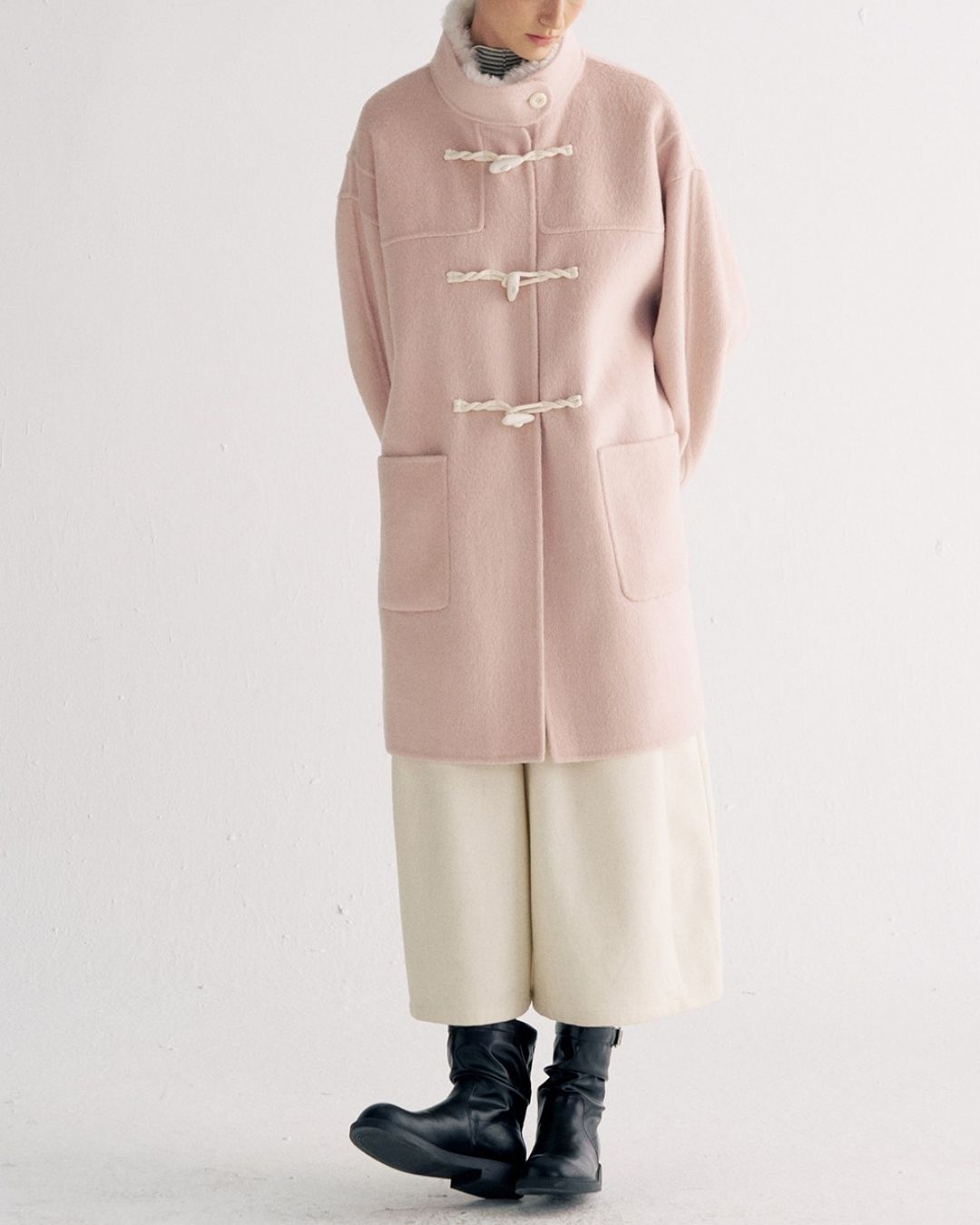 Stand Collar Duffle Check Coat　CT031