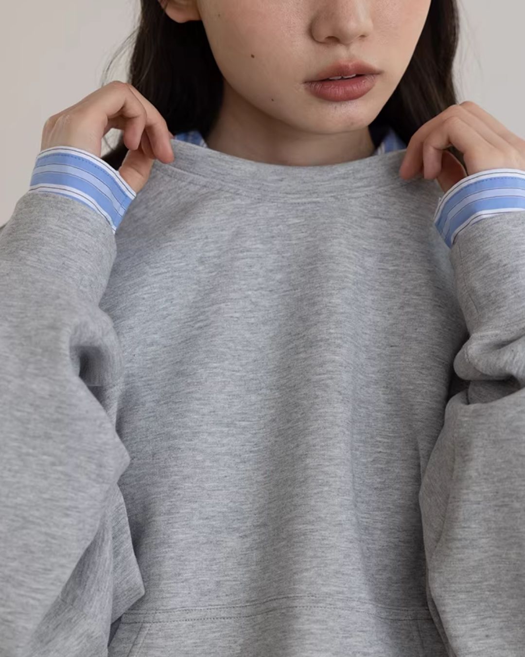Back Embroidered Drawstring Hem Sweat　SW015