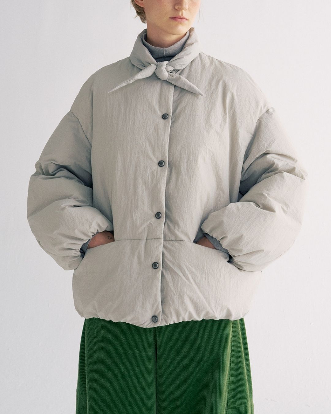 Detachable Scarf Puffer Down Jacket　JK080