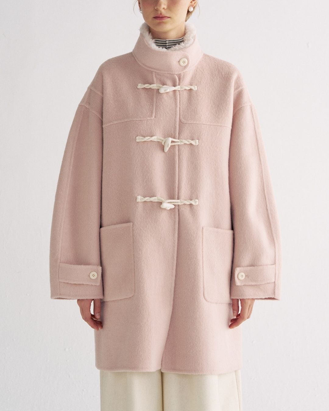 Stand Collar Duffle Check Coat　CT031