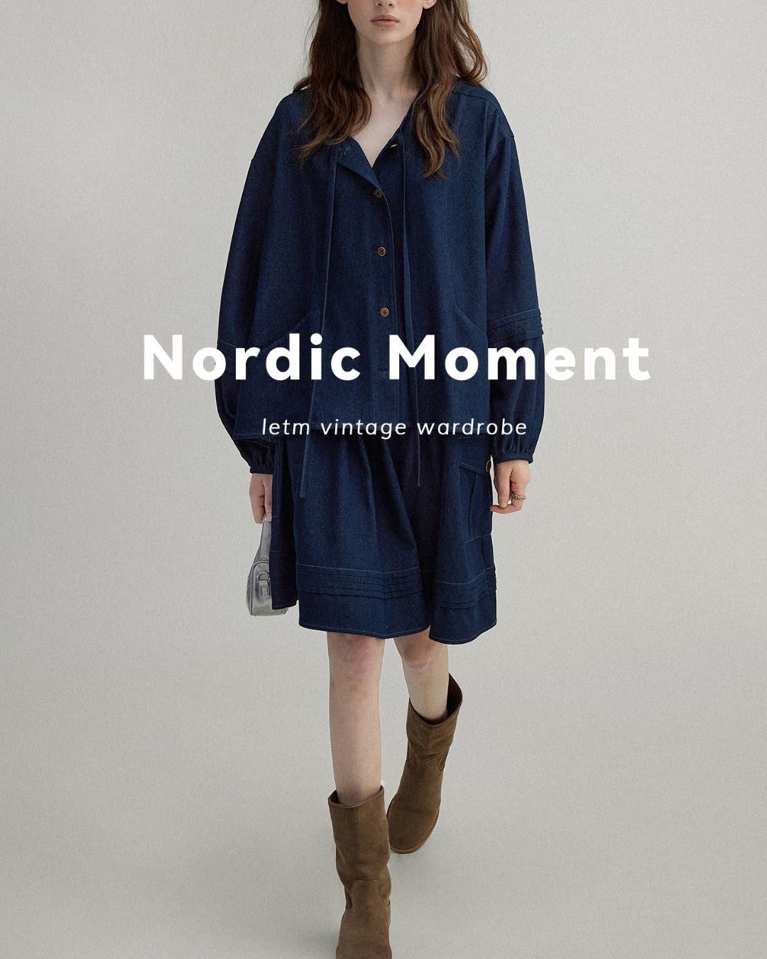 A-line Pleated Shirt ＆ Knee-length Skirt　LS011