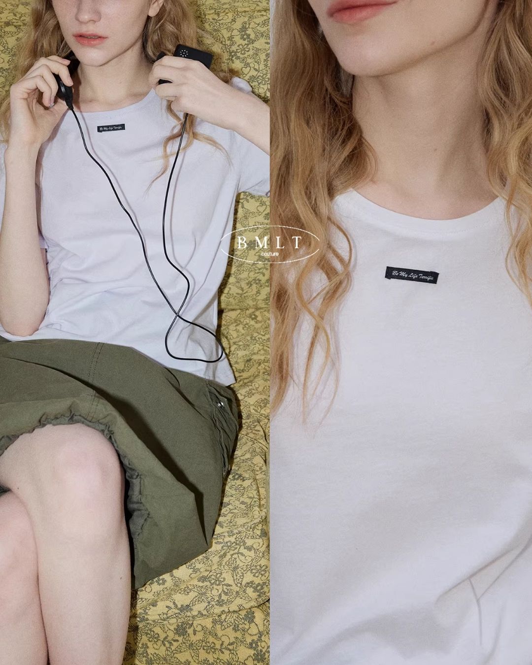 One-point Label Basic T-shirt　ST007