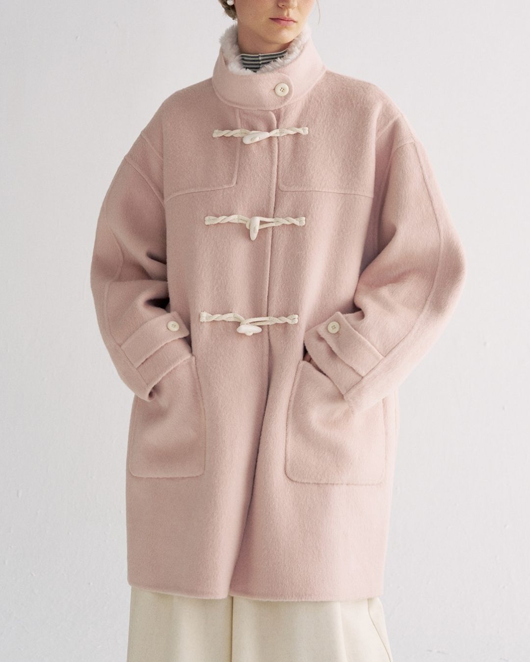 Stand Collar Duffle Check Coat　CT031