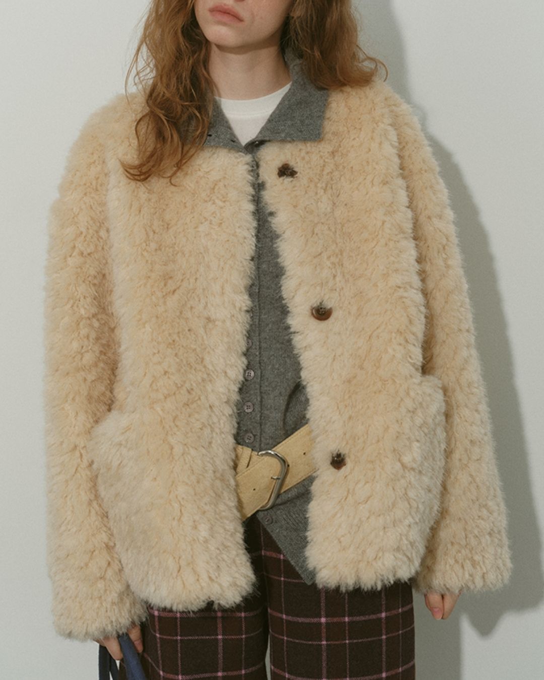 High-neck Knit Cardigan　KN074