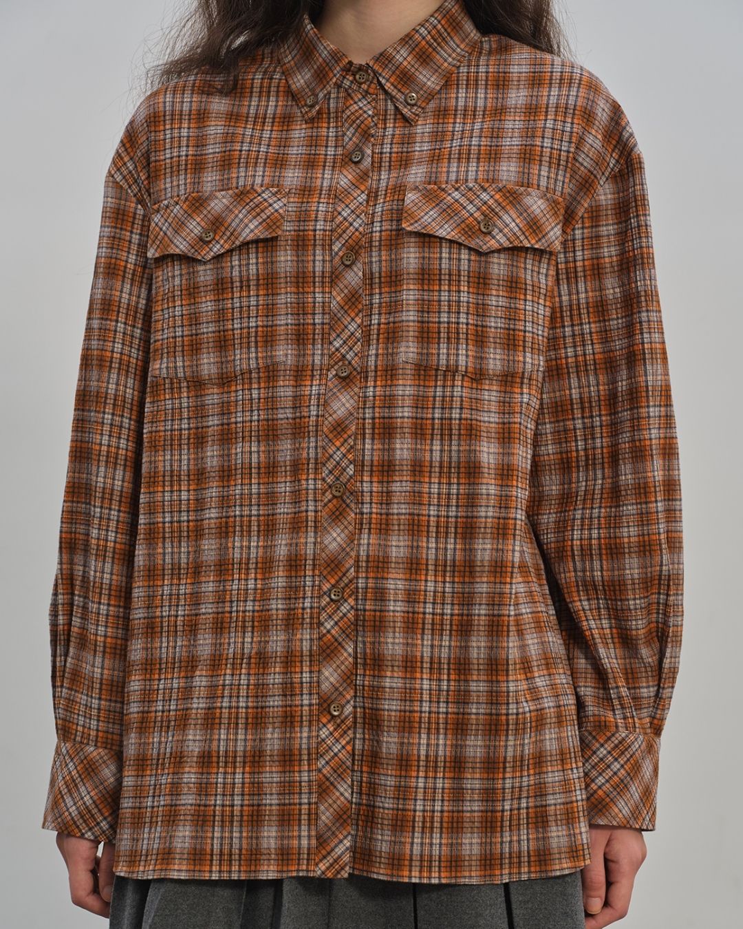 Retro Check Loose Shirt　LS024