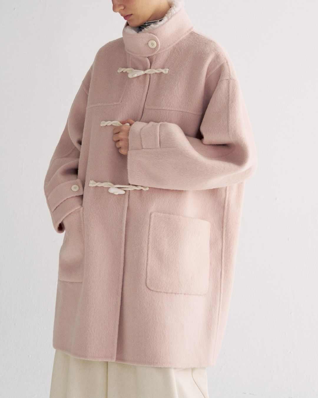 Stand Collar Duffle Check Coat　CT031