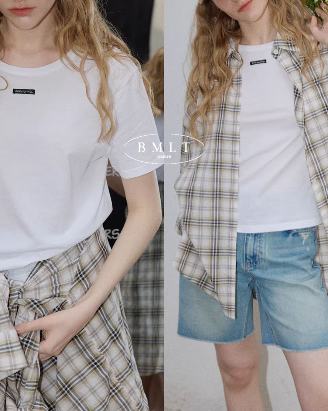 One-point Label Basic T-shirt　ST007