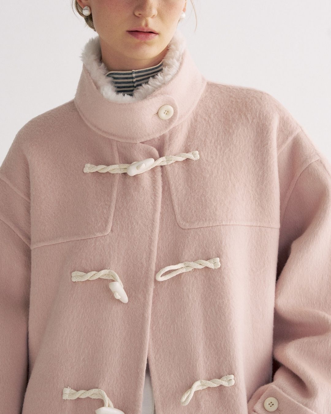 Stand Collar Duffle Check Coat　CT031