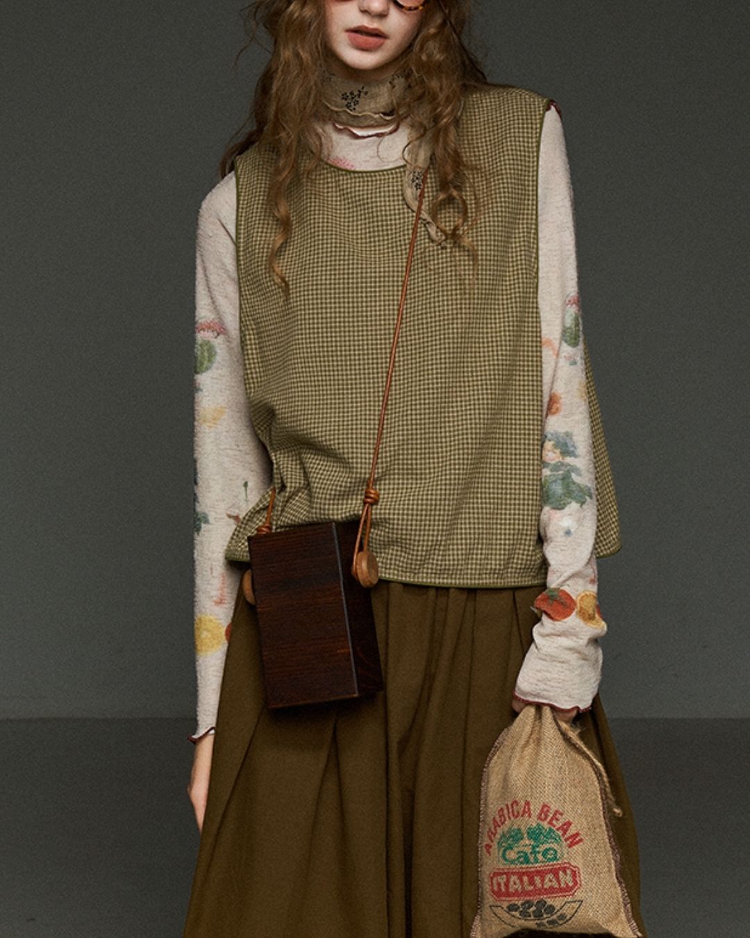 Mellow Frill Stitch Print T-shirt　LT011