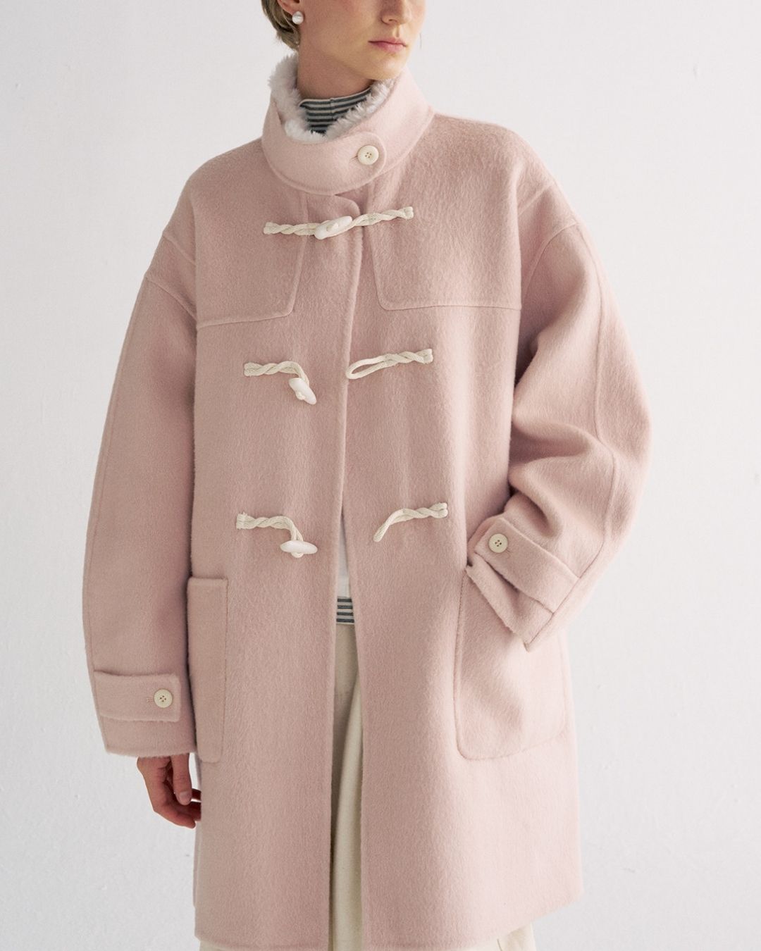 Stand Collar Duffle Check Coat　CT031