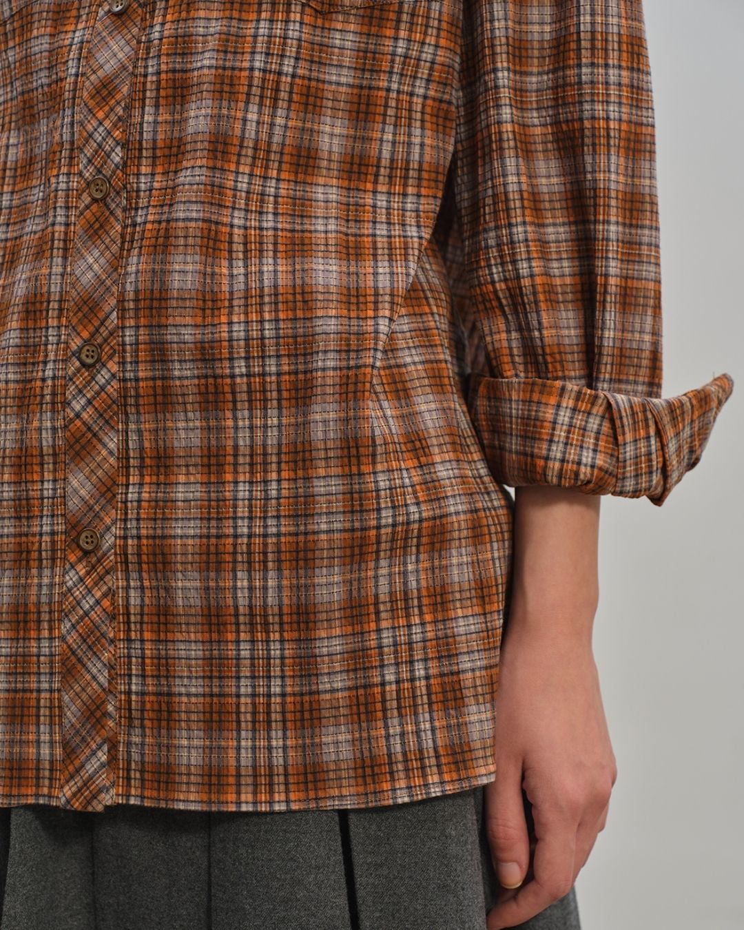 Retro Check Loose Shirt　LS024