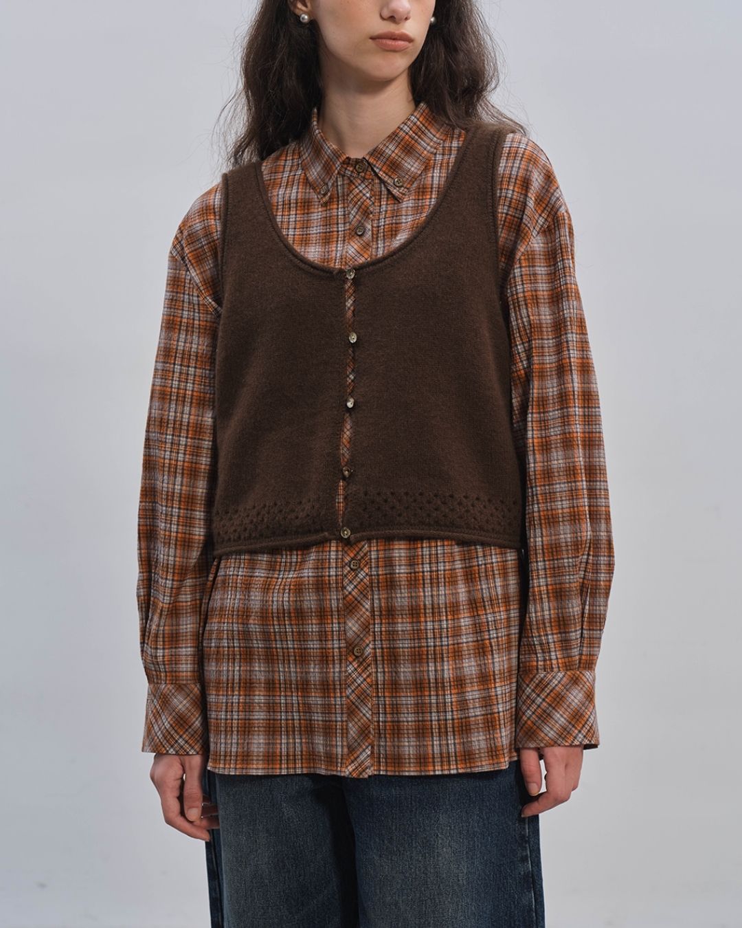 Retro Check Loose Shirt　LS024