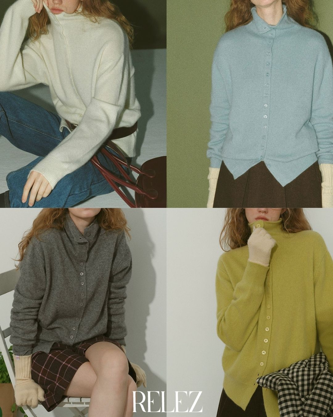 High-neck Knit Cardigan　KN074