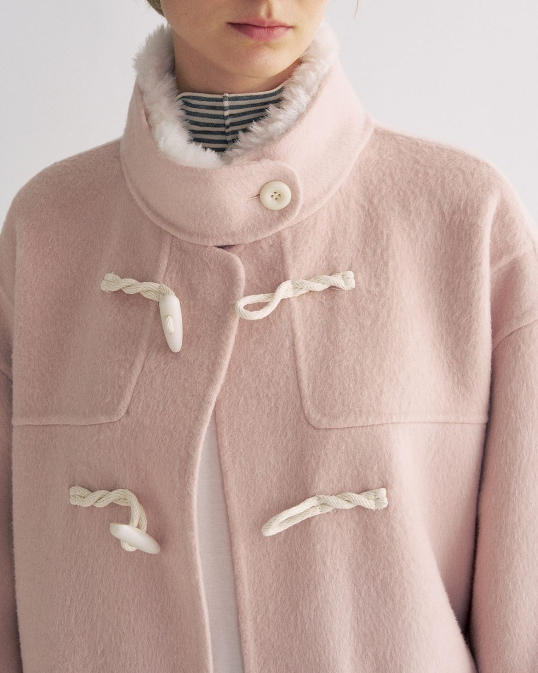 Stand Collar Duffle Check Coat　CT031