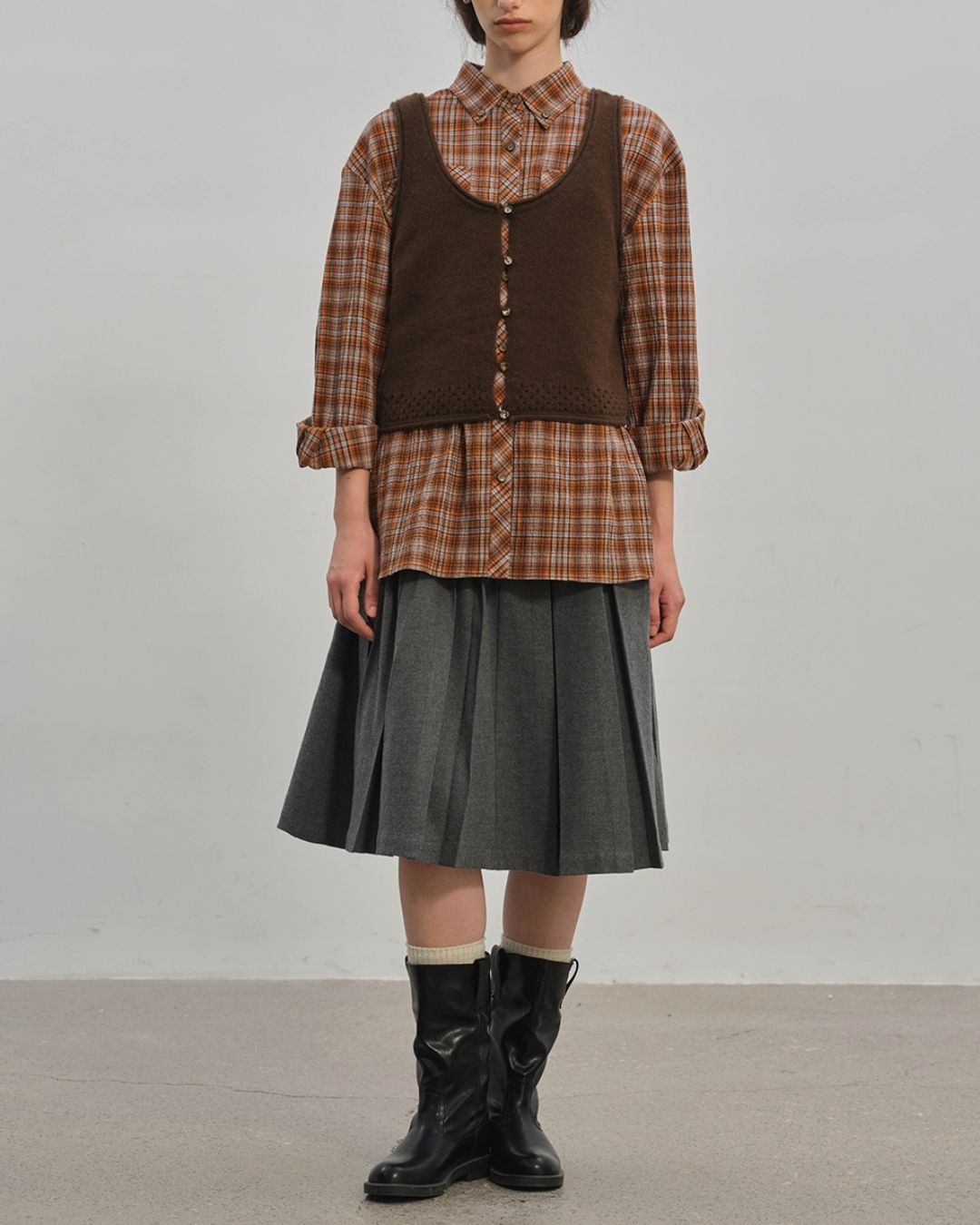 Retro Check Loose Shirt　LS024