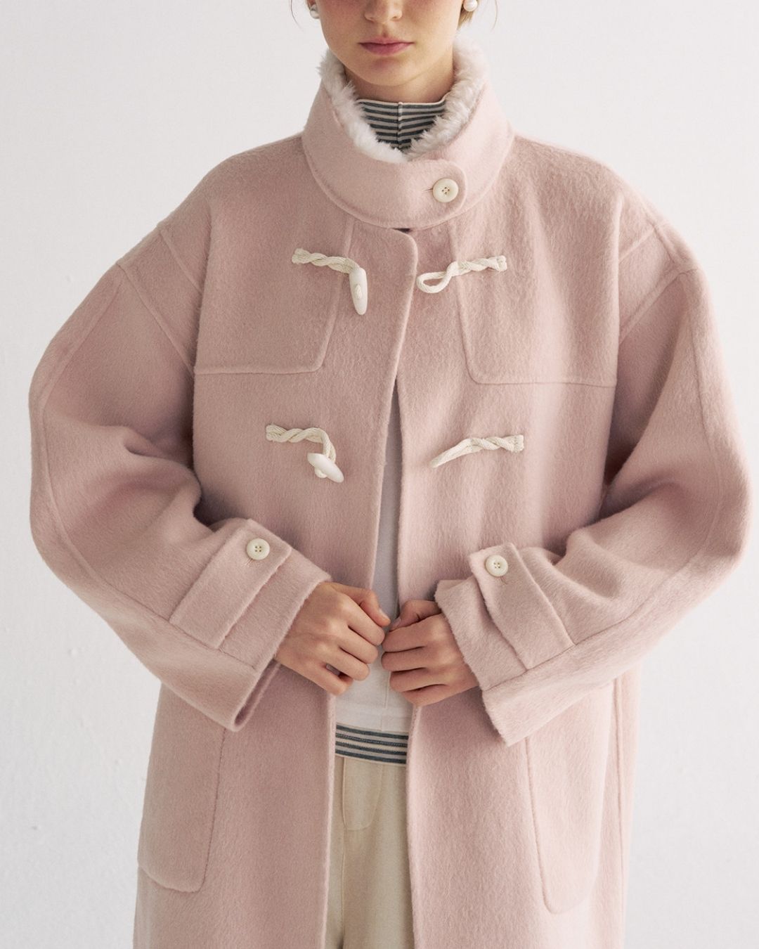 Stand Collar Duffle Check Coat　CT031