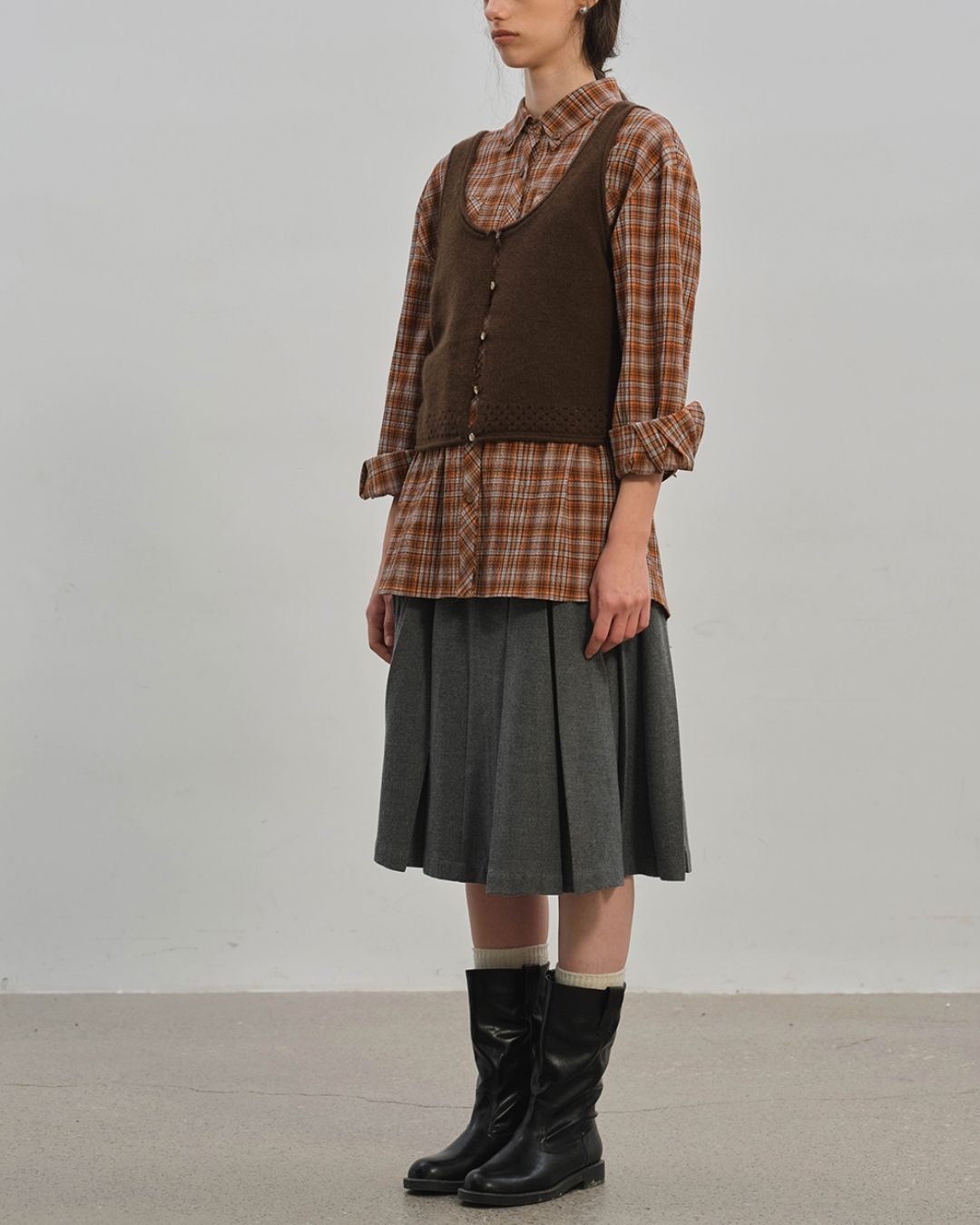 Retro Check Loose Shirt　LS024