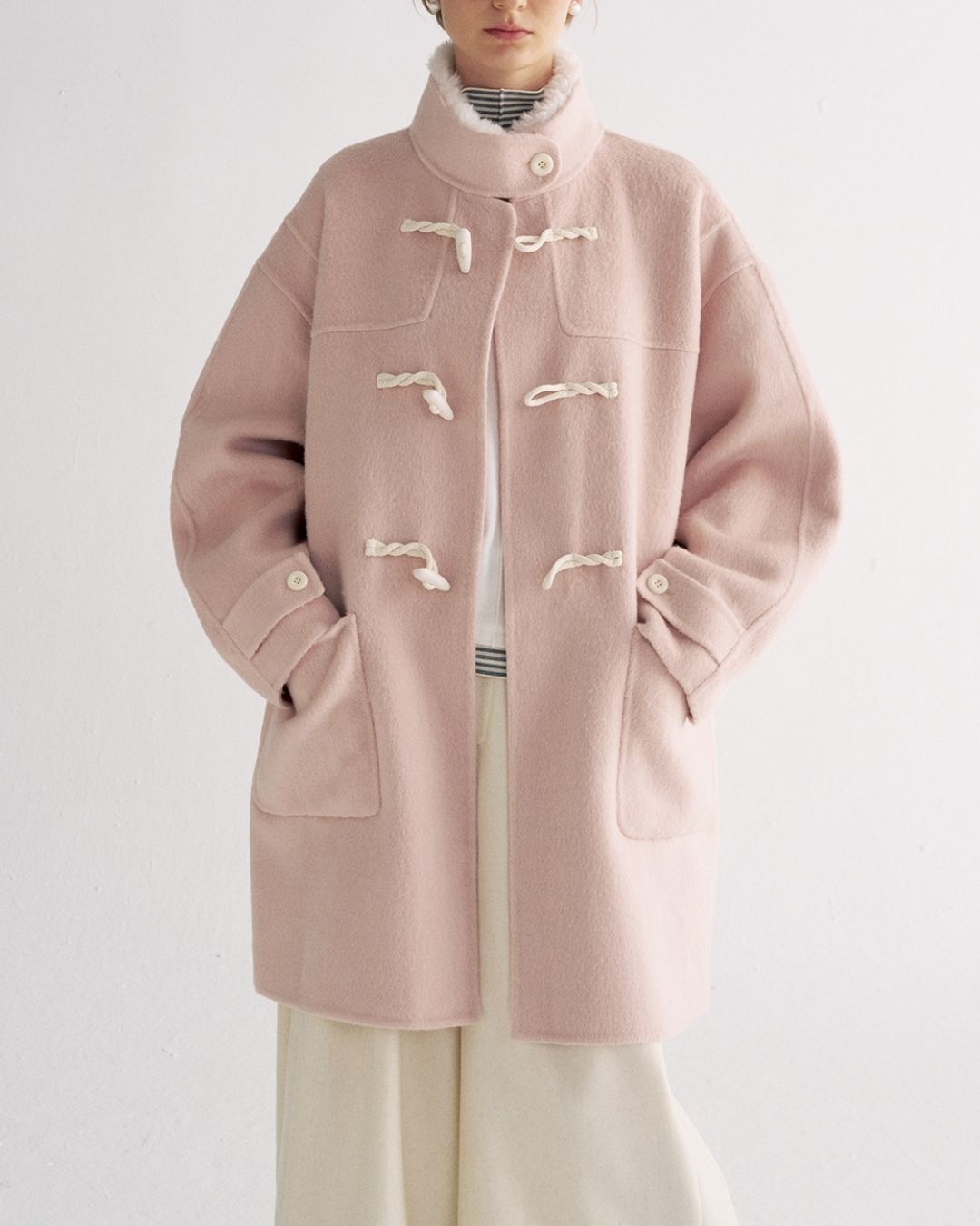 Stand Collar Duffle Check Coat　CT031