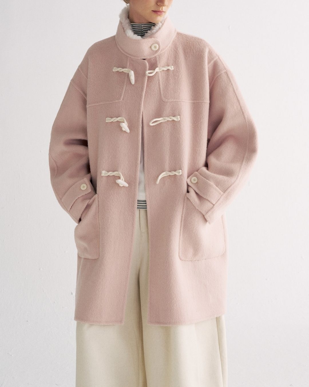 Stand Collar Duffle Check Coat　CT031