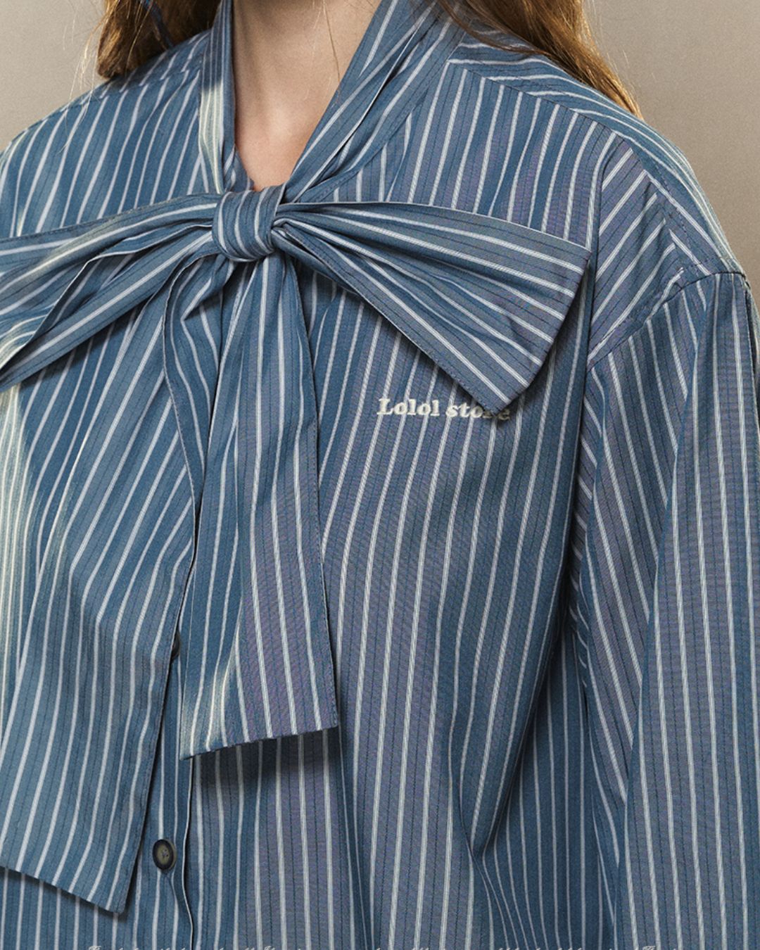 Bowtie Striped Shirt　LS019