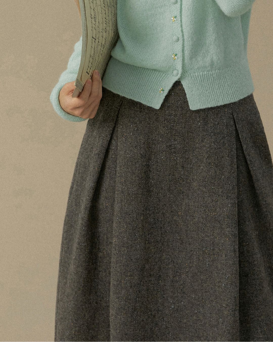 Nep Knee-length Cocoon Skirt　SK015