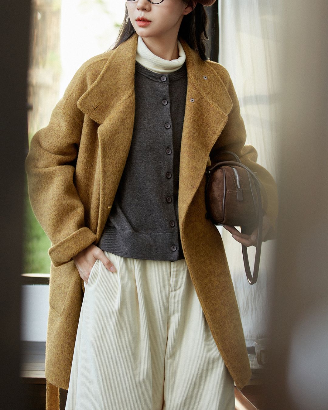 Stand-collar Wool Relaxed Coat　CT021