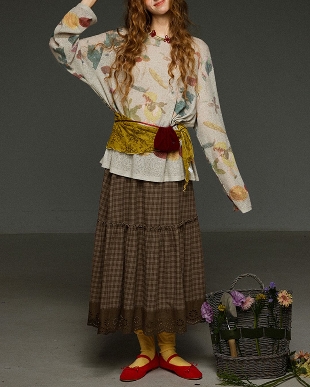 Oversized Retro Print T-shirt　LT014