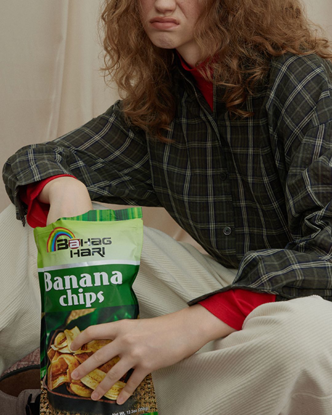 Retro Contrast Check Shirt　LS035