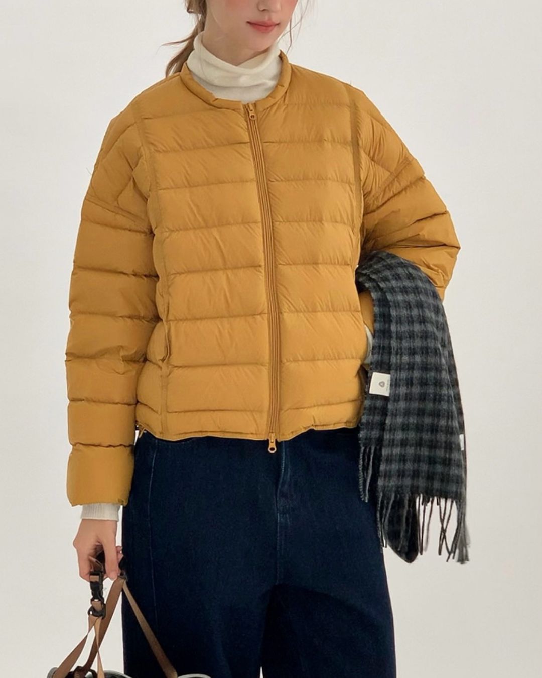 No-collar Drop Shoulder Down Jacket　JK068