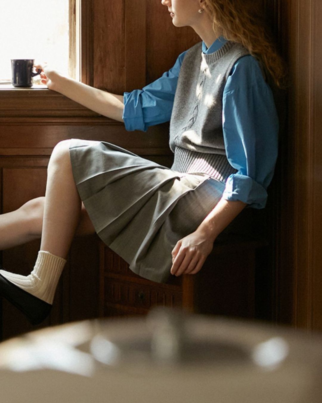 Braided Wool Knit Vest　VT007