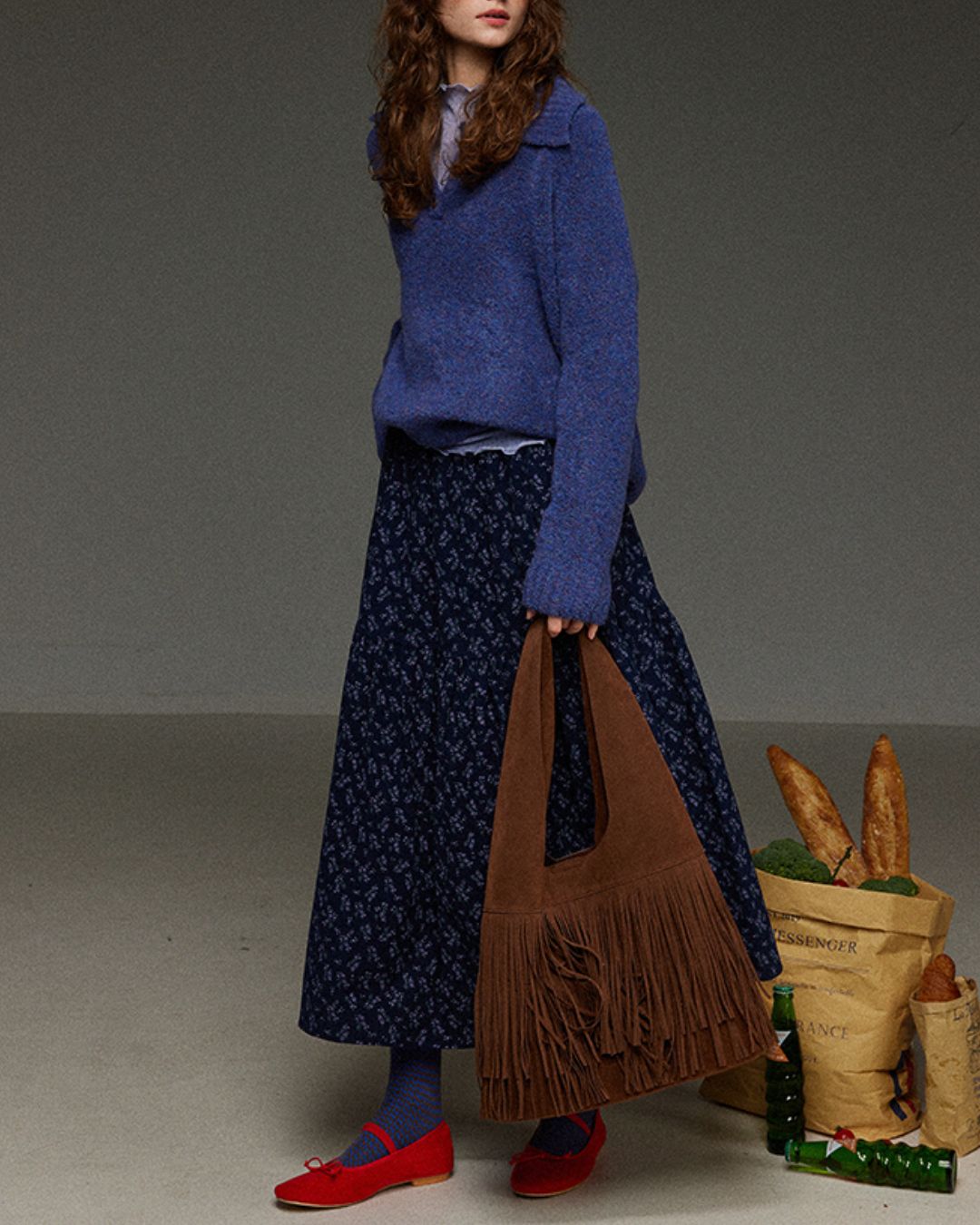 Half-button Collar Knit Pullover　KN055