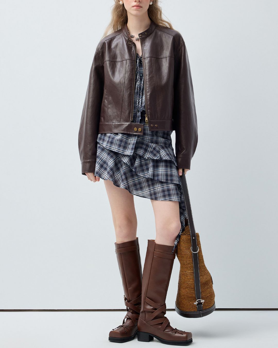 Vintage Short Leather Jacket　JK083