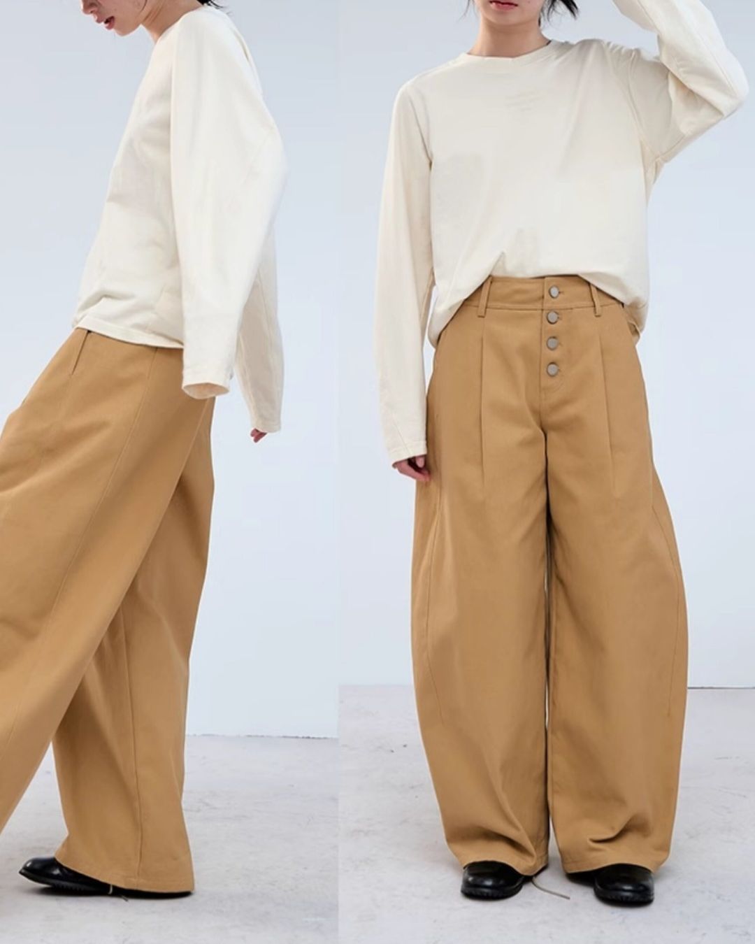 Text Embroidered Cotton Loose T-shirt　LT024