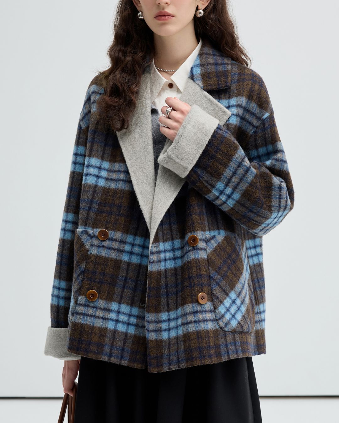 Reversible Check Short Coat　CT011