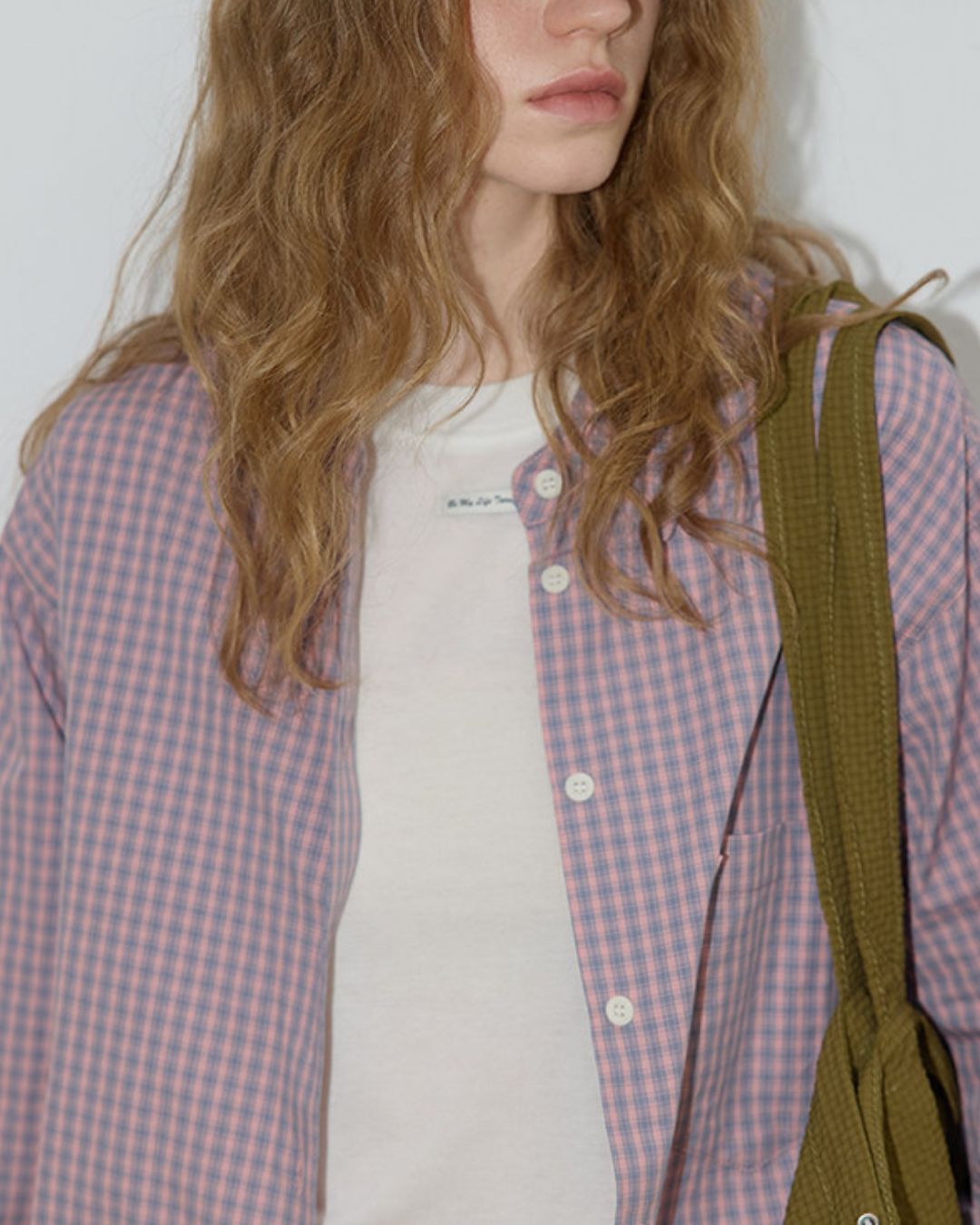 Cotton Pink Check Shirt　LS050