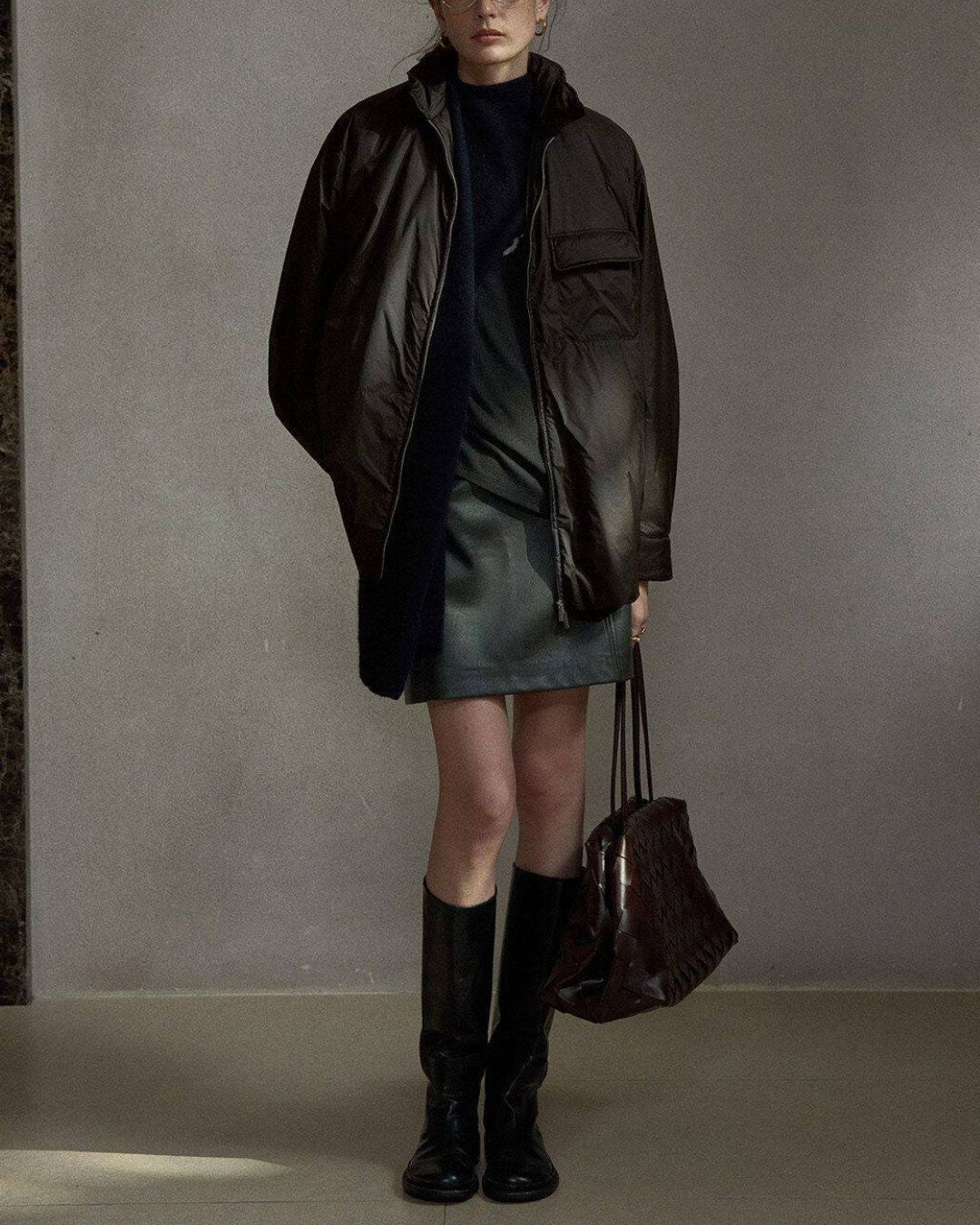 Padded Quilted Shirt Jacket　JK087