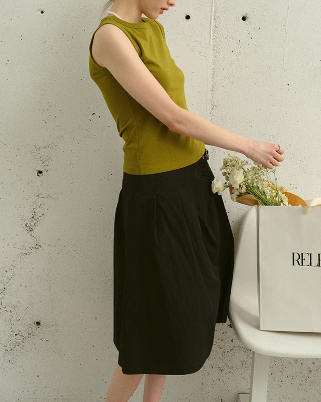 A-line Knee-length Wrap Skirt　SK022