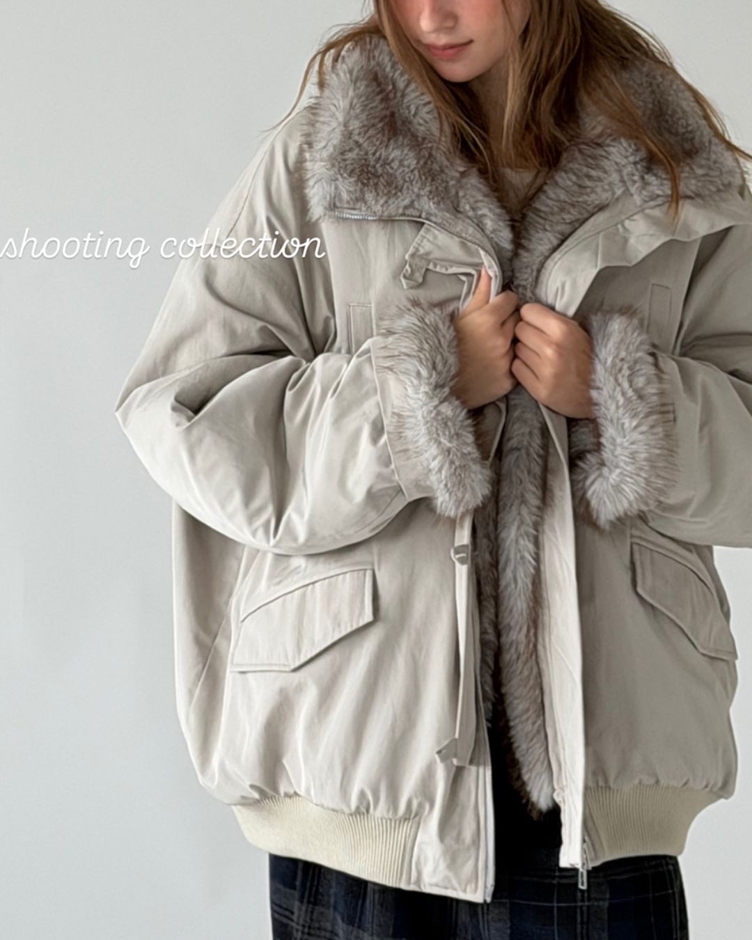 Oversized Fur Work Jacket　JK059