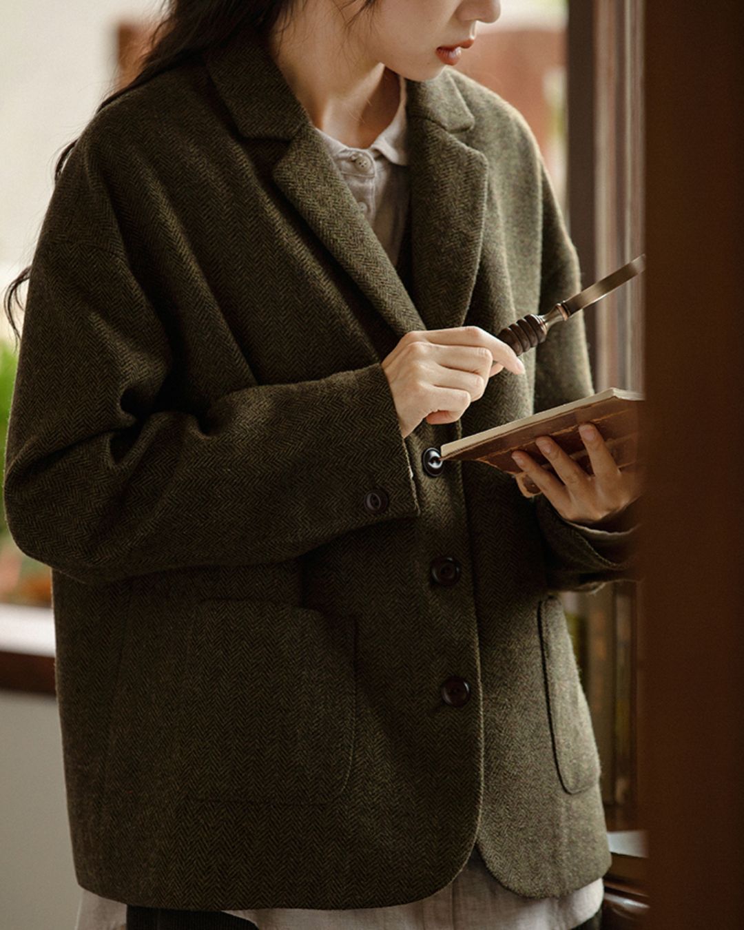 Retro Tweed Tailored Jacket　JK032