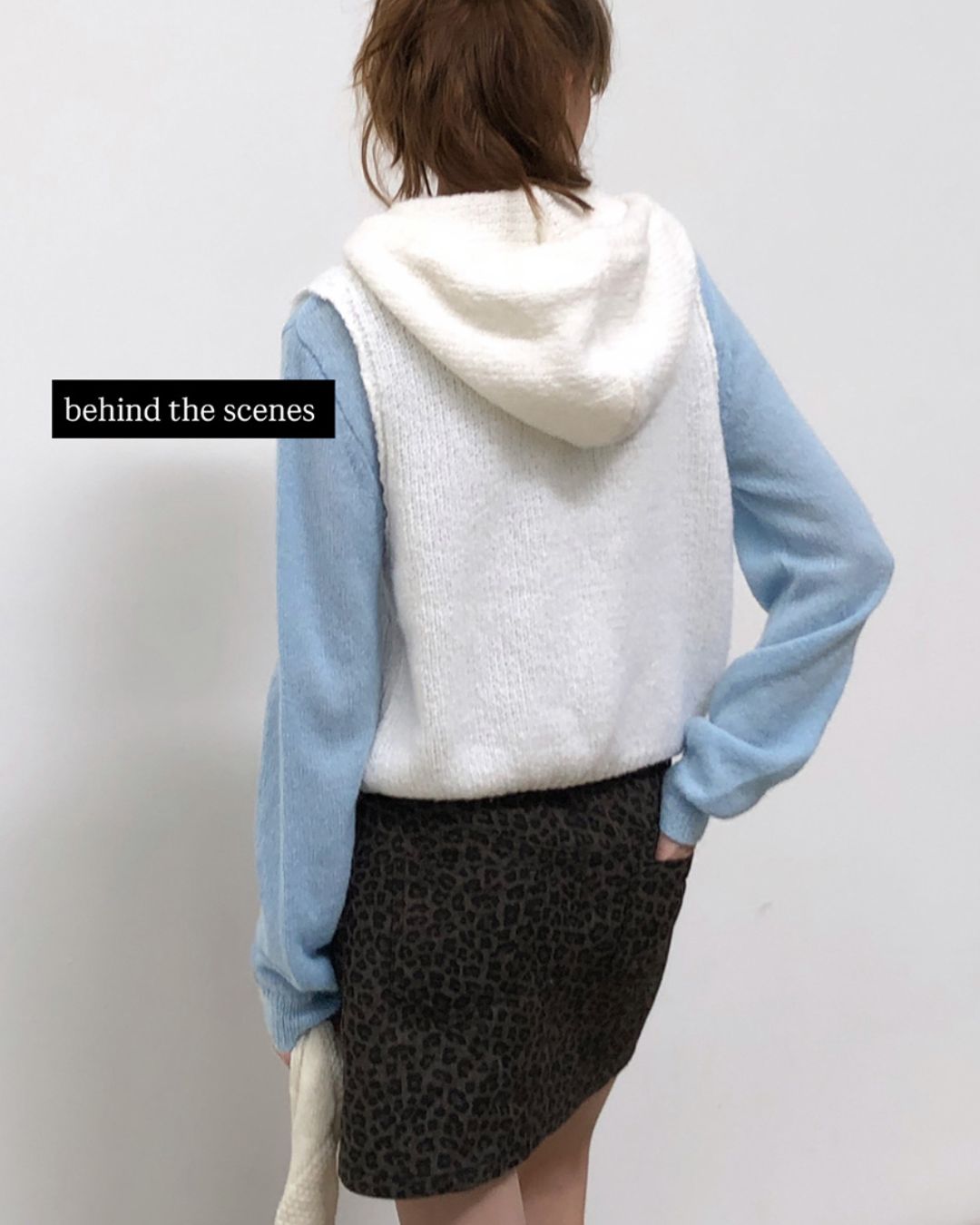 Loop Yarn Hooded Knit Vest　KN025