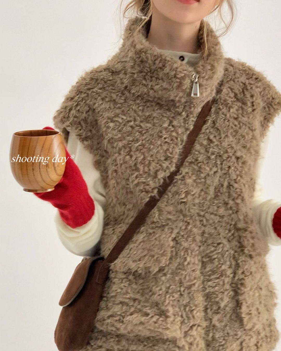 Stand Collar Boa Flap Pocket Vest　VT015