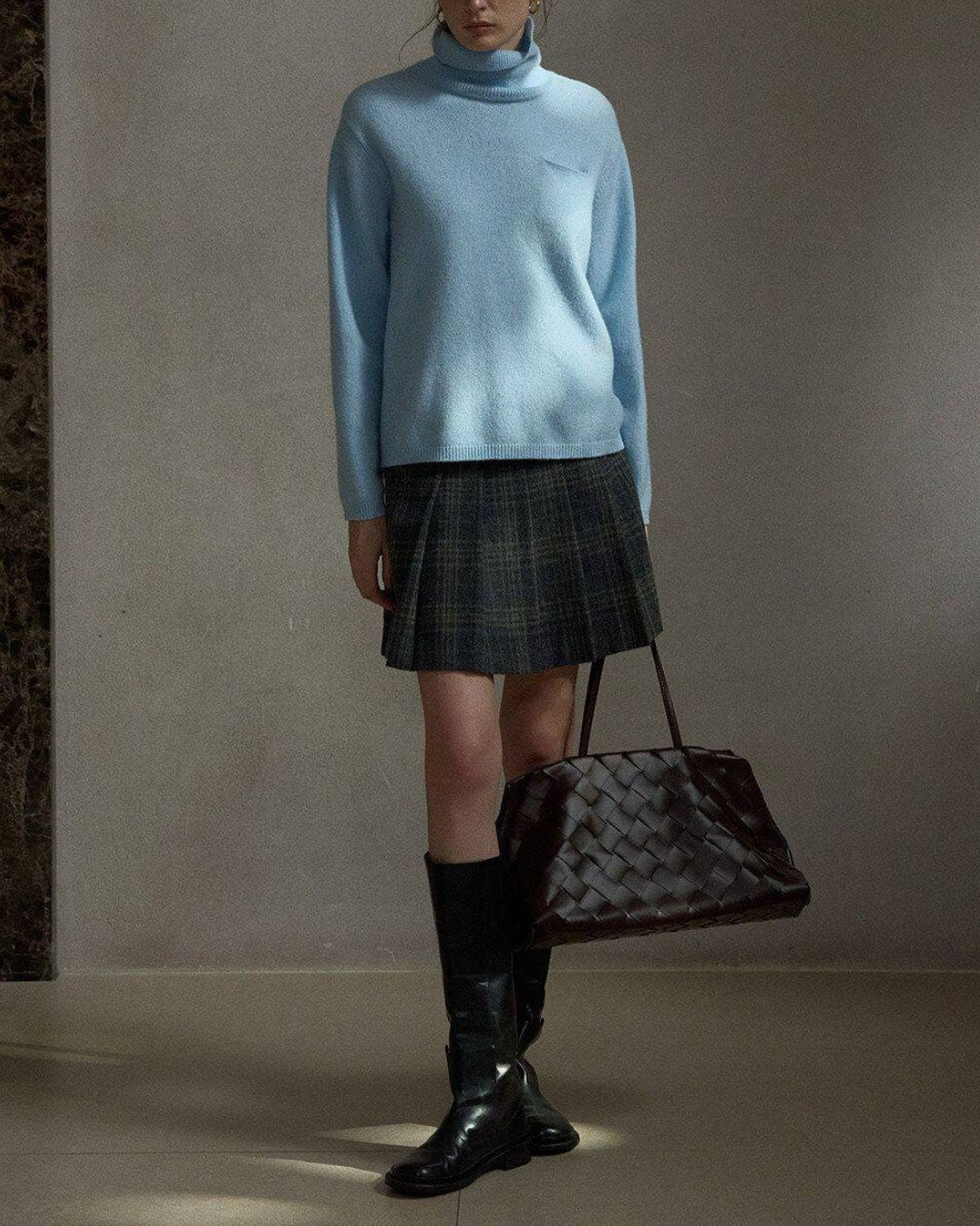 Tartan Check Pleated Mini Skirt　SK018