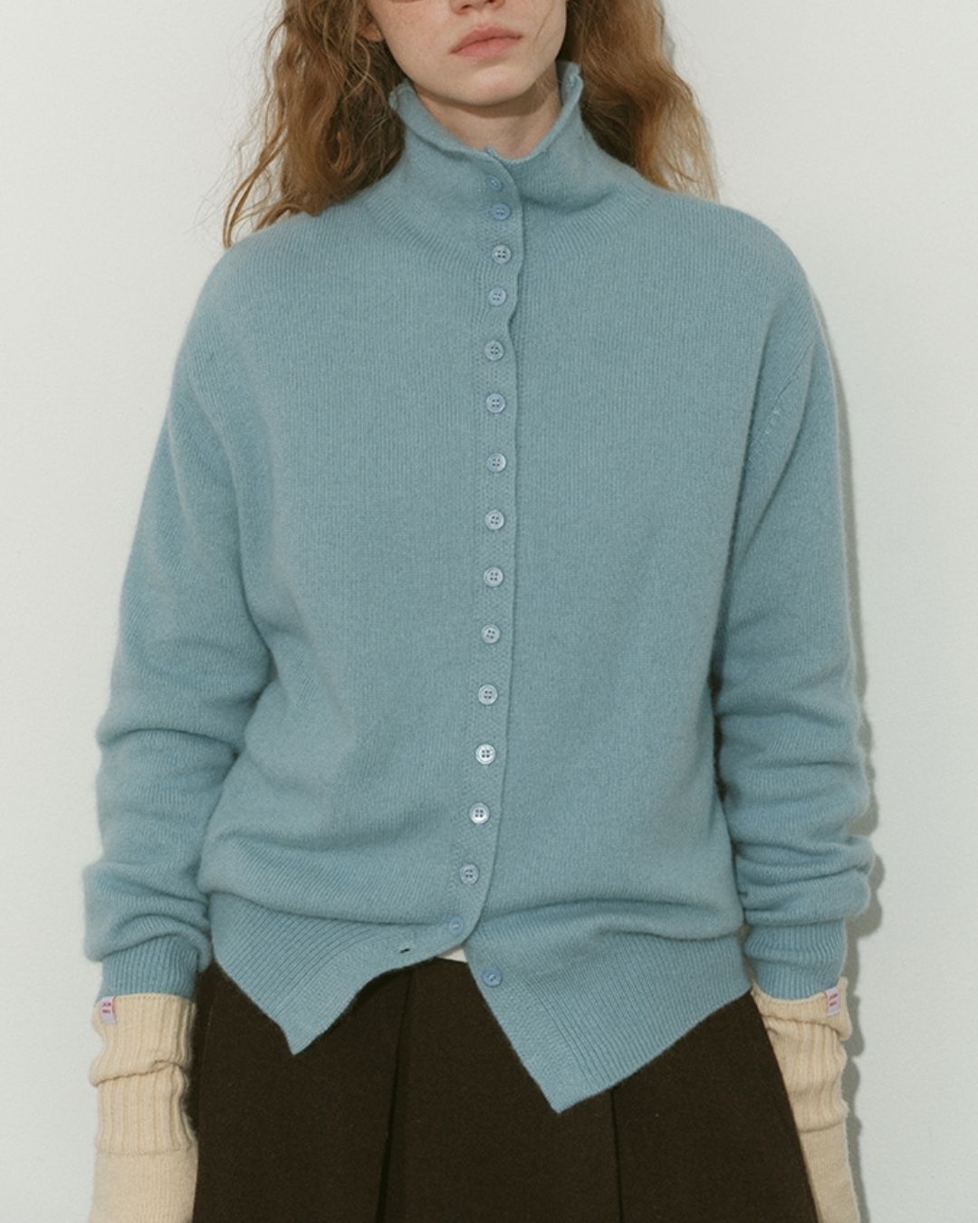 High-neck Knit Cardigan　KN074
