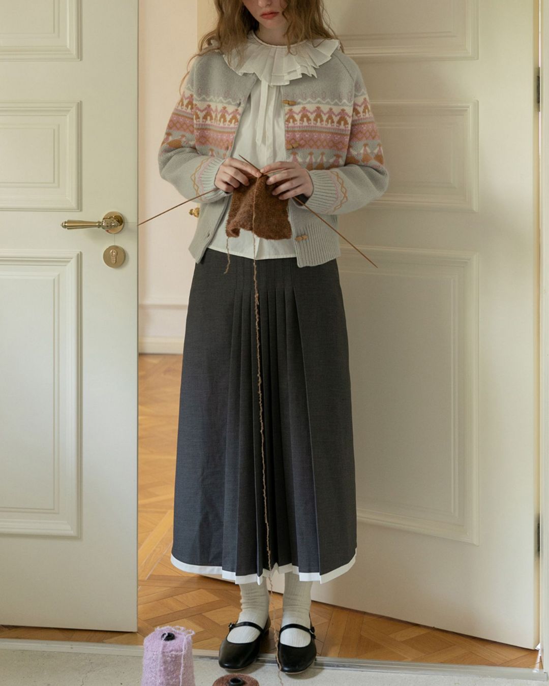 Fair Isle Retro Knit Cardigan　KN039