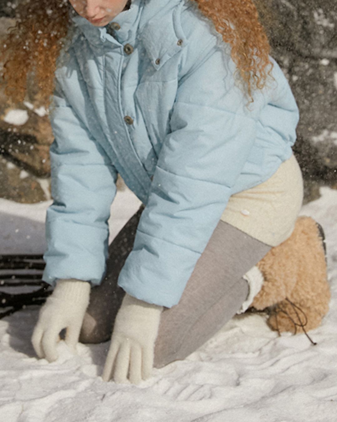 Cropped Padded Hooded Jacket　JK069