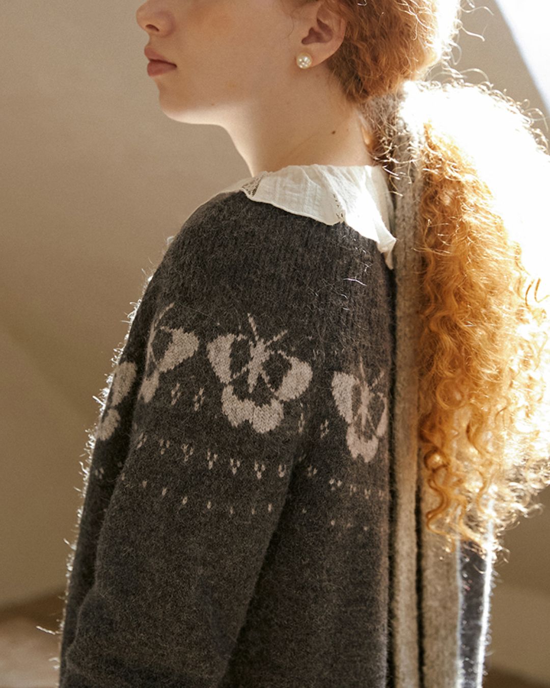 Butterfly Nordic Knit Cardigan　KN079