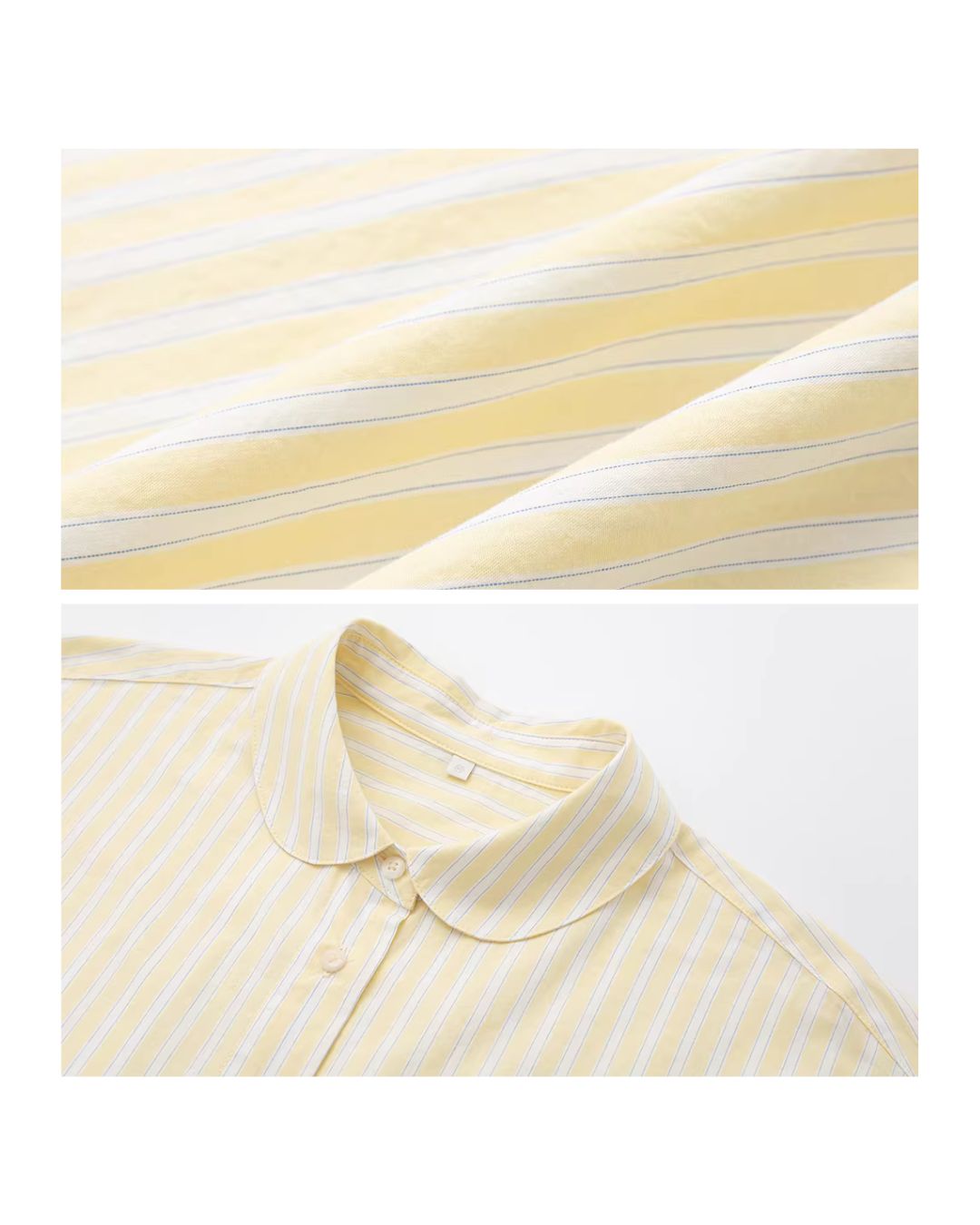 Round-collar Loose Striped Shirt　LS063