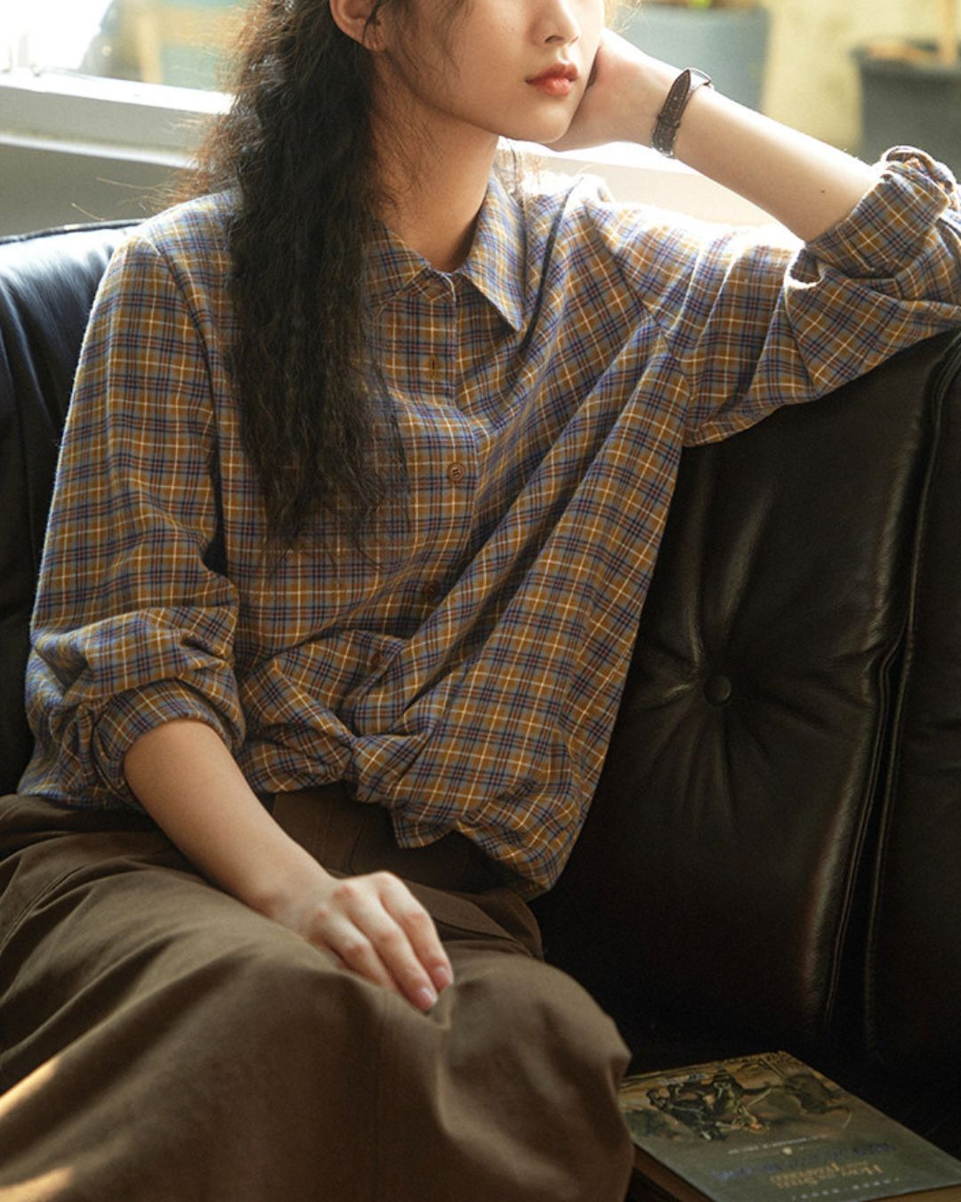 Check Retro Shirt　LS059